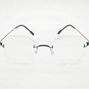 Armação de Titânio Redondo Ultra-Leve Screwless Sem Parafusos com Filtro de Luz Azul