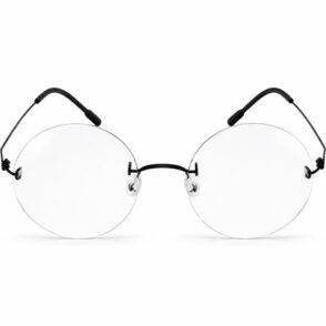 Armação de Titânio Redondo Retro Ultra-Leve Screwless Sem Parafusos com Filtro de Luz Azul