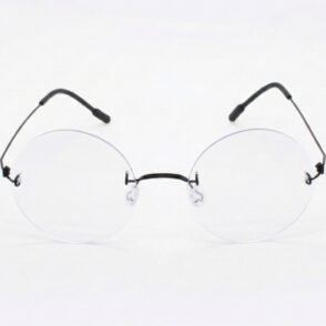 Armação de Titânio Redondo Retro Ultra-Leve Screwless Sem Parafusos com Filtro de Luz Azul